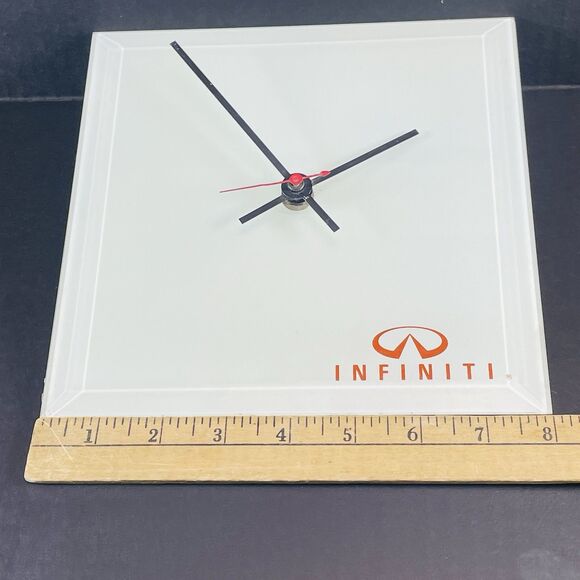 Infiniti Cars Logo Clock Wise Beverly Hills USA Beveled Glass Wall Clock 1991 - Picture 4 of 11